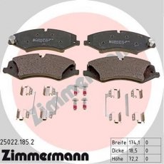 Тормозная колодка 25022.185.2 Zimmermann – подготовлено для датчика износа колодок фото 1