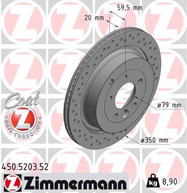 Купити 450.5203.52 Zimmermann Гальмівні диски Діскавері (2.7, 3.0, 4.4, 5.0)