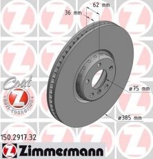 Купить 150.2917.32 Zimmermann Тормозные диски БМВ Х5 (Е70, Ф15) (M 50 d, xDrive 50 i)