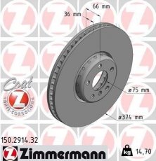 Купити 150.2914.32 Zimmermann Гальмівні диски 6 серія (Ф06, Ф12, Ф13) (650 i, 650 i xDrive)