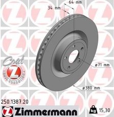 Тормозной диск 250.1387.20 Zimmermann фото 1