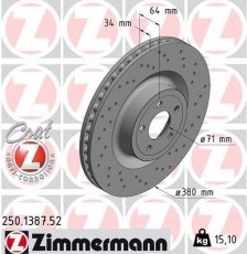 Тормозной диск 250.1387.52 Zimmermann фото 1