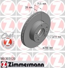 Гальмівний диск 180.3031.20 Zimmermann фото 1