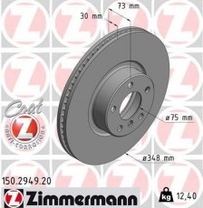 Гальмівний диск 150.2949.20 Zimmermann фото 1