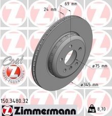 Купити 150.3480.32 Zimmermann Гальмівні диски 6-series (F06, F12, F13) (3.0, 4.4)