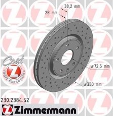 Купить 230.2384.52 Zimmermann Тормозные диски Крайслер