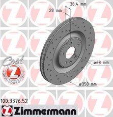 Купить 100.3376.52 Zimmermann Тормозные диски Audi Q7 (2.0, 3.0)