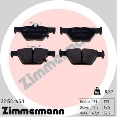 Купить 22158.145.1 Zimmermann Тормозные колодки  Аутбек 4 (2.0 D AWD, 2.5 AWD) с звуковым предупреждением износа