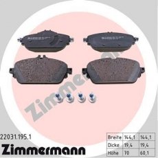 Тормозная колодка 22031.195.1 Zimmermann – подготовлено для датчика износа колодок фото 1