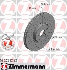 Купить 590.2822.52 Zimmermann Тормозные диски Лексус ИС (200, 250, 300) (2.0, 2.5, 3.0)