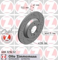 Гальмівний диск 600.3216.52 Zimmermann фото 1