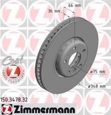 Купить 150.3478.32 Zimmermann Тормозные диски 6 серия (Ф06, Ф12, Ф13) (3.0, 4.4)