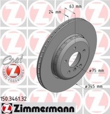 Купить 150.3461.32 Zimmermann Тормозные диски БМВ Е60 (Е60, Е61) (3.0, 4.0, 4.4, 4.8)