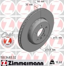Купить 150.3483.32 Zimmermann Тормозные диски БМВ Ф10 (Ф07, Ф10, Ф11, Ф18) (2.0, 3.0)