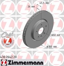 Купить 430.2642.20 Zimmermann Тормозные диски Astra (1.0, 1.4, 1.6)