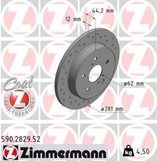 Купить 590.2829.52 Zimmermann Тормозные диски Тойота СХР (1.2, 1.2 4WD, 2.0)