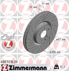 Купить 400.5516.20 Zimmermann Тормозные диски GL-CLASS GLA (AMG GLA 45 4-matic, GLA 45 AMG 4-matic)