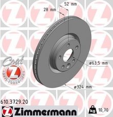 Купить 610.3729.20 Zimmermann Тормозные диски XC60 (2.0, 2.4, 2.5, 3.0, 3.2)
