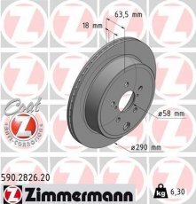 Купить 590.2826.20 Zimmermann Тормозные диски Legacy (2.5 GT, 2.5 GT AWD)