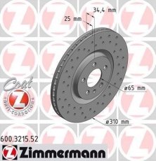 Тормозной диск 600.3215.52 Zimmermann фото 1