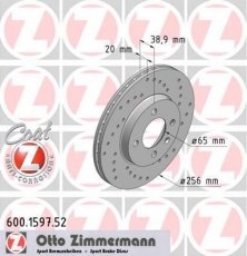 Купить 600.1597.52 Zimmermann Тормозные диски Гольф (2, 3) (1.4, 1.6, 1.8, 1.9, 2.0)