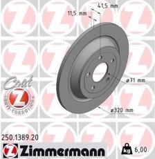 Купить 250.1389.20 Zimmermann Тормозные диски Мустанг (2.3 EcoBoost, 5.0 V8)
