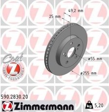 Тормозной диск 590.2830.20 Zimmermann фото 1