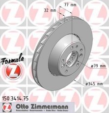 Тормозной диск 150.3414.75 Zimmermann фото 1