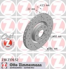 Купить 230.2370.52 Zimmermann Тормозные диски Punto Grande (1.2, 1.4, 1.6, 1.9)