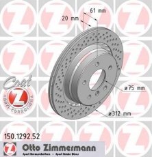 Тормозной диск 150.1292.52 Zimmermann фото 1