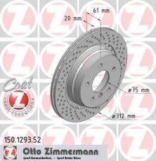 Купить 150.1293.52 Zimmermann Тормозные диски БМВ Е36 (M3 3.0, M3 3.2)