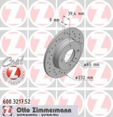 Гальмівний диск 600.3217.52 Zimmermann фото 1