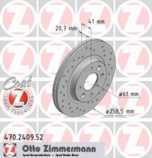 Гальмівний диск 470.2409.52 Zimmermann фото 1