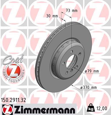 Купити 150.2911.32 Zimmermann Гальмівні диски 4-series (F32, F33, F36) (2.0, 3.0)