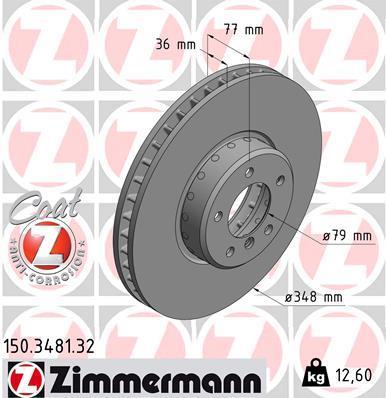 Гальмівний диск 150.3481.32 Zimmermann фото 1