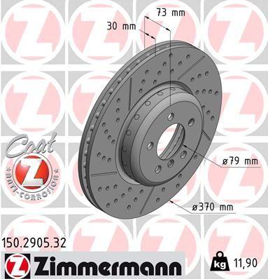 Купити 150.2905.32 Zimmermann Гальмівні диски 4-series (F32, F33, F36) (2.0, 3.0)