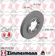 Купить 200.2512.20 Zimmermann Тормозные диски Террано