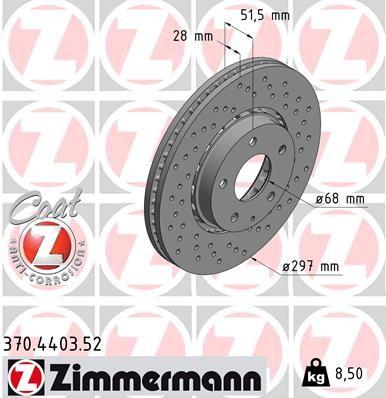 Купить 370.4403.52 Zimmermann Тормозные диски СХ-5 (2.0, 2.2, 2.5)
