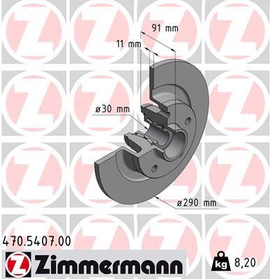 Тормозной диск 470.5407.00 Zimmermann фото 1
