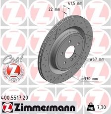 Гальмівний диск 400.5517.20 Zimmermann фото 1
