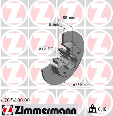 Купить 470.5400.00 Zimmermann Тормозные диски Fluence 1.5 dCi