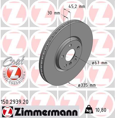 Гальмівний диск 150.2939.20 Zimmermann фото 1