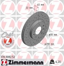 Тормозной диск 370.3082.52 Zimmermann фото 1