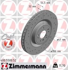 Купить 400.5500.52 Zimmermann Тормозные диски M-Class W166 (ML 350 4-matic, ML 400 4-matic)