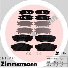 Купити 22434.145.1 Zimmermann Гальмівні колодки  Тойота СХР (1.2, 1.2 4WD, 2.0) 