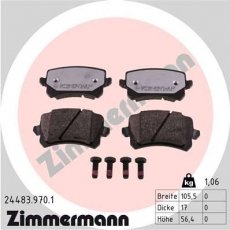 Купить 24483.970.1 Zimmermann Тормозные колодки  Audi Q3 (1.4, 2.0) 