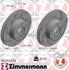 Купить 150.3403.53 Zimmermann Тормозные диски БМВ Е60 (Е60, Е61) (2.0, 2.2, 2.5, 3.0)