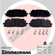 Купить 25861.170.2 Zimmermann Тормозные колодки  Audi A5 (1.8, 2.0, 2.7, 3.0, 3.2) 
