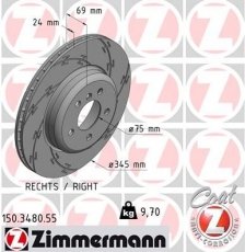 Купити 150.3480.55 Zimmermann Гальмівні диски 6-series (F06, F12, F13) (3.0, 4.4)