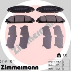 Купить 24164.175.1 Zimmermann Тормозные колодки  Крайслер 300 (2.7, 3.0, 3.5, 5.7) 